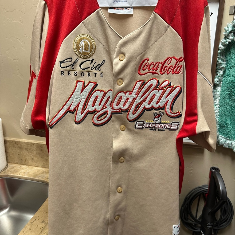 Mazatlán Baseball Jersey Red and Tan